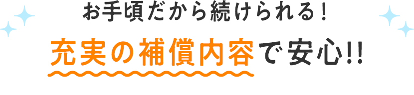 お手頃だから続けられる！充実の補償内容で安心!!