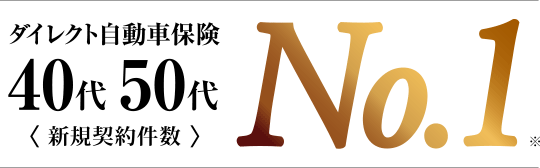 ダイレクト自動車保険40代50代＜新規契約件数＞No.1※