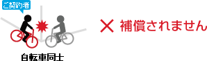 自転車同士は補償されません。