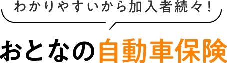 わかりやすいから加入者続々！おとなの自動車保険