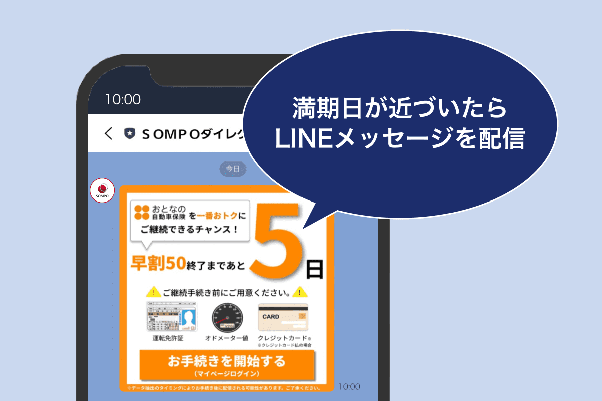 満期のお知らせのLINEメッセージ配信を始めました